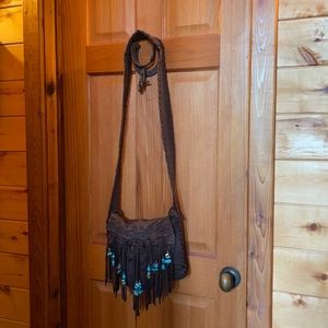 Leather Western and Turquoise shoulder bag